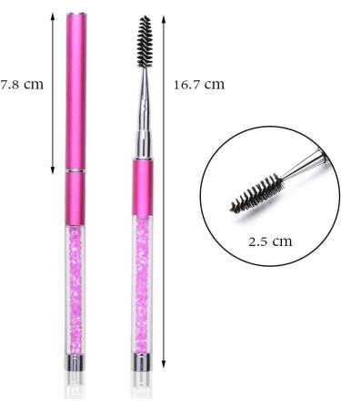 HESSION Eyelashes Comb Curlers Makeup Brush Mascara Brush Make Up Wands Eyebrow Brush with Cap Travel Accessories (HOT PINK) - Buy Online on GoSupps.com