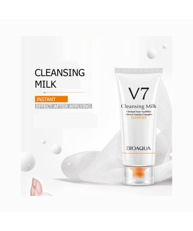 BIOAQUA Facial Cleansing Milk Cleanser V7 Deep Hydration Moisturizing Smooth Seven Vitamins Effect 100g/ 3.53oz - Buy Online on GoSupps.com