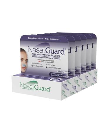 Allergy Relief and Allergen Blocker Nasal Gel - Drug-Free for Pollen Allergy Sufferers for Airplane Travel - Over 150 Applications Per Tube (Unscented 3g Pack of 6)