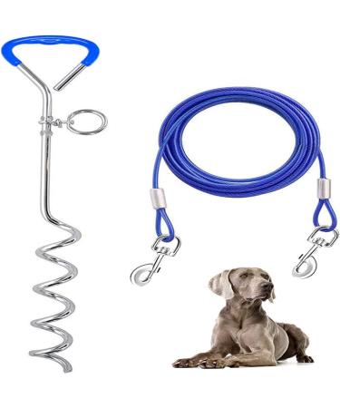 Pinching for dogs with dog leash 3m pallor dog floor anchor herring for outdoor earthspout dog leash for dog beach earth skewers blue leash blue