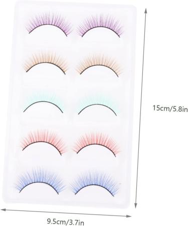 5 Pairs Colored False Eyelashes Natural Eyelashes Colorful Lashes Magnetic Eyelashes Cosmetics Toiletries Fake Eyelash Girls False Eyelashes Artificial Fiber Makeup Tools Dense 5d - Buy Online on GoSupps.com