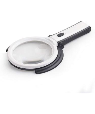 Folding Glass 2X 5X HD Lens Desktop Handheld Illumination Magnifier with 10 Led Lamp Rechargeable for Old Man Reading Repair Identification Tool Good Times - Buy Online on GoSupps.com