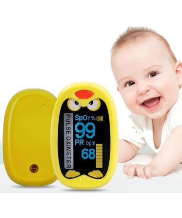GadgetMarket Fingertip Oxygen Monitor, Pediatric SpO2 Blood Oxygen Saturation Monitor | Heart Rate Monitor | for 1-12 Years Old Children | Digital Auto Rotating OLED Screen with Rechargeable Battery