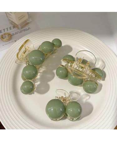 6 Pack Green Pearl Hair Claw Clamps - Non Slip Hair Barrettes for Women and Girls - Medium Small Sizes - Buy Online on GoSupps.com
