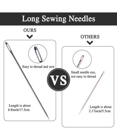 20 Pack Large Eye Long Sewing Needles - 6.8 inch Upholstery Needles for Quilting, Embroidery, Darning, Beading, Doll Making - Buy Online on GoSupps.com