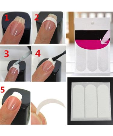 1Sheet French Nail Stickers Manicure Nail Art Stencils 3-in-1 Guide Stickers Self-adhesive Sticker Tips For Manicure DIY Nail Art Tools Nail Art Tape - Buy Online on GoSupps.com