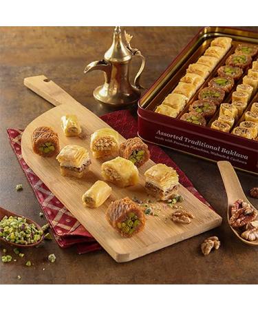 Zalatimo Sweets Shortbread Cookies Variety Pack | 100% All-Natural | Slightly Sweet | Square Metal Gift Tin | No Corn Starch or Syrups | Assorted Baklava, Mamoul, Sesame & Butter | Pack of 3 - Buy Online on GoSupps.com