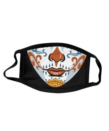 ZLUU 1PC Halloween Adults Protective Face Mask Personalized Patterns Face Cover Safe Skin Friendly Face Sheild Washable Reusable Activated Carbon Outdoor Mouth Christmas Print Face Mask Protection Mask