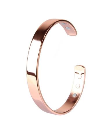NewZenro Copper Magnetic Therapy Bangel Rose Gold Bracelet For Men Women Arthritis Healing Joint Pain Relief Aid With 6 Powerful Magnets