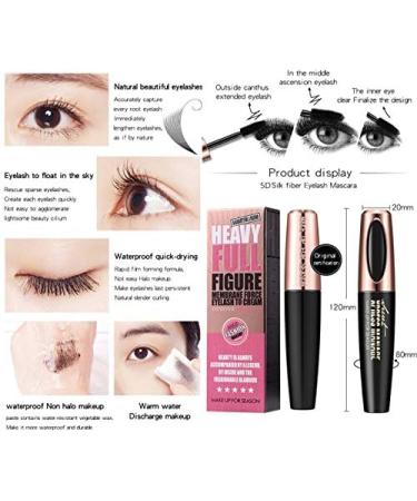 5D Silk Fiber Lash Mascara Waterproof 5D Fiber Mascara Luxuriously Longer Thicker Voluminous Eyelashes Long Lasting Charming Eye Makeup Lasting All Day Smudge Proof Eyelashes (2PCS) - Buy Online on GoSupps.com