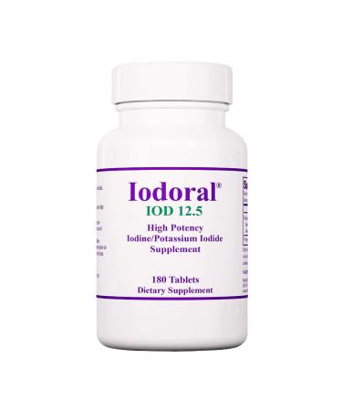 Optimox Iodoral 12 5mg with Iodine and Potassium Iodide Depot 180 Vegan Tablets Laboratory Tested Vegetarian Gluten-Free Soy-Free Non-GMO