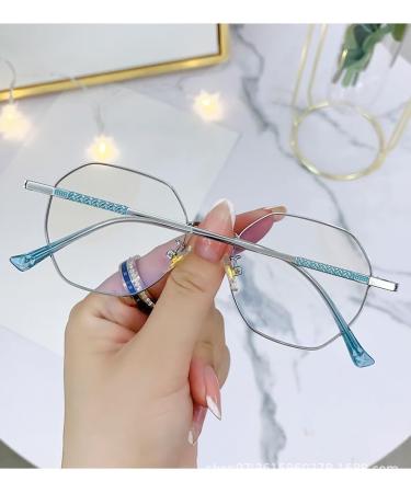 Large Computer Readers | Anti Glare Blue Light Blocking Glasses +250 | Black-Gold Polygon Design - Buy Online on GoSupps.com