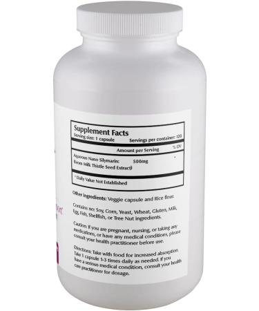 One Planet Nutrition Nano Silymarin 500 mg Capsules (120 Count) - Nano Particle Size Milk Thistle Extract for Superior Absorption - Supports Detoxification - Non GMO Vegan Gluten Free - Buy Online on GoSupps.com