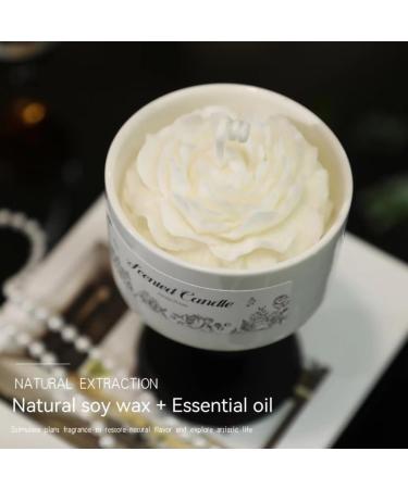 Scented Candle for Women | 7.5 oz Natural Soy Aromatherapy Candle | Floral Scents in Elegant Ceramic Wood Cup | Perfect Gift for Men & Women - Buy Online on GoSupps.com
