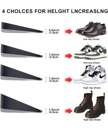 Heel Lift Inserts for Height Increase | Cushioned Heel Cup for Heel Spurs & Pain Relief | 1.4 Height Increase Insoles | Black - Buy Online on GoSupps.com