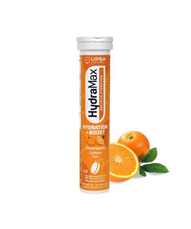 Upsa Hydramax Boost Electrolyte Supplements 16 Count - Natural Orange Flavor 4 Electrolytes Plus Vitamin C & B3