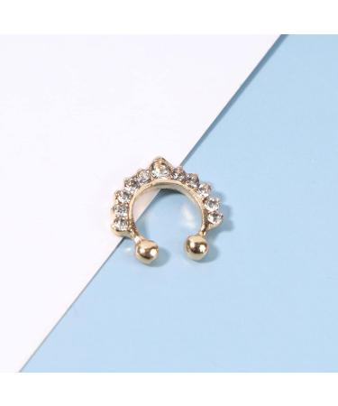 Boho Crystal Ear Cuff Earrings | Gold CZ Pave Conch & Rhinestone Hoops | Non-Pierced Jewelry for Women & Girls - Buy Online on GoSupps.com