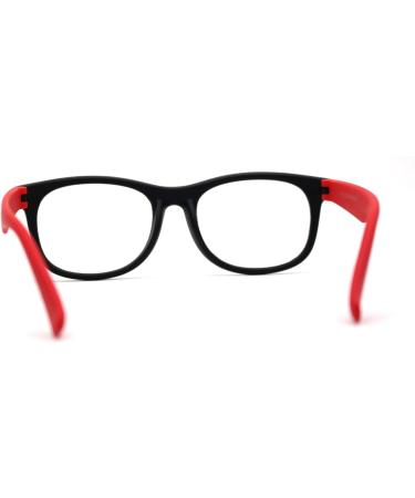 Boys Crushproof Flexible Rubber Horn Rim Blue Light Filter Glasses - Black Red | Shop Now for Maximum Eye Protection - Buy Online on GoSupps.com