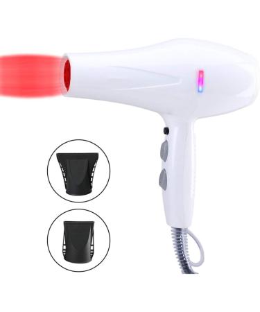 Professional Hair Dryer Salon Hairdryers 1600W with 2 Nozzles Lightweight Power Blow Dryer Fast Dry 2 Speed 3 Heat Cool Shot Setting Long Cable DC Motor Fast Drying Time and Frizz Free Shine White - Buy Online on GoSupps.com