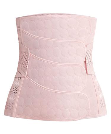 WANYI 4-patch Postpartum Belly Band C-Section Recovery Belt Support Recovery Belly/Waist/Pelvis Belts for Normal Birth/Caesarean section Postnatal Shapewear(Pink-XL) XL Pink