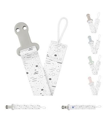 Kikkaboo baby pacifier clip Savanna pacifier chain pacifier strap from birth color: grey