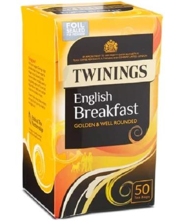 Twinings English Breakfast Tea Bags - 50 Count (125g) | Classic Black Tea Blend - Buy Online on GoSupps.com