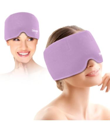 NEWGO Migrane Relief Head Ice Wrap Reusable Hot Cold Therapy Headache Hat Ice Cap for Chronic Migraine Tension Headache Chemotherapy Stress Relief Puffy Eyes (Purple)