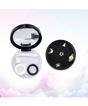 Exceart Tweezers & Contact Lens Care Kit - 2-Piece Travel Box with Lens Holder Tweezers & Solution Bottle for Students & Girls - Black - Buy Online on GoSupps.com