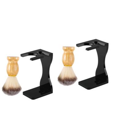 Beavorty 2 sets Raziet Friseur Hair Removal Brush Razor brush and stand Razor brush and bowl facial salon brush salon shaving brush jack hair clip acryl man oil head