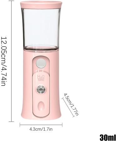 Cordless Travel Steamer | Handheld Cordless Face Steamer Handy Nano Mist Sprayer with Colorful Light Rechargeable Cool Mist Sprayer for Home Travel Pink - Buy Online on GoSupps.com