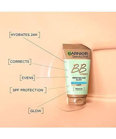 Garnier Oil-Free BB Cream Light 50ml SPF25 with Hyaluronic Acid & Aloe - Mattifying Tinted Moisturizer for Even Complexion - Buy Online on GoSupps.com