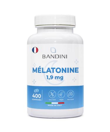 Bandini® Melatonin 400 Tablets, Pure 1.9 mg - For +1 Year - Fast Sleep and Rest - Highly Dosed Melatonin Dietary Supplement - Sleeping, For Sleep - Jet Lag