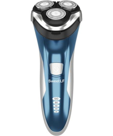 SweetLF Electric Shaver Razor Men Wet Dry Rotary Shavers for Men Electric Shaving Razors with Pop-up Trimmer Bright Blue
