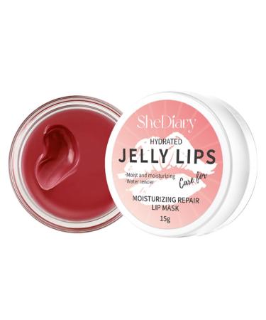 Moisturizing Strawberry Lip Mask Pink Overnight Treatment for Fine Lines and Deep Hydration Glossy Finish 1 Ounce