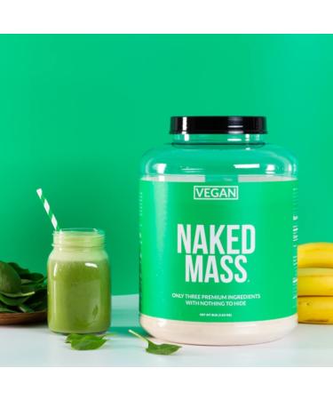 Vanilla Vegan Weight Gainer - Naked Mass 8lb Bulk, GMO, Gluten, Soy, Dairy Free - 1230 Calories, 11 Servings - Buy Online on GoSupps.com