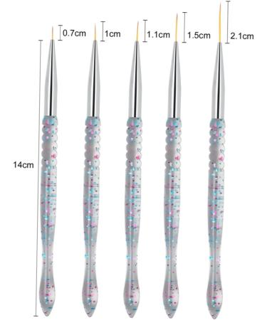 minkissy 2sets Nail Art Drawing Pen Nail Pens Nail Art Liner Nail Dtriper Transparent Handle Nail Brush Micro Paint Brush Nail Art Supply Paint Pen Draw a Line Alloy Pen Holder - Buy Online on GoSupps.com