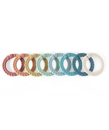 Itzy Ritzy Linking Ring Set Set of 8 Braided, Rainbow-Colored Versatile Linking Rings Attach to Car Seats, Strollers & Activity Gyms Rainbow