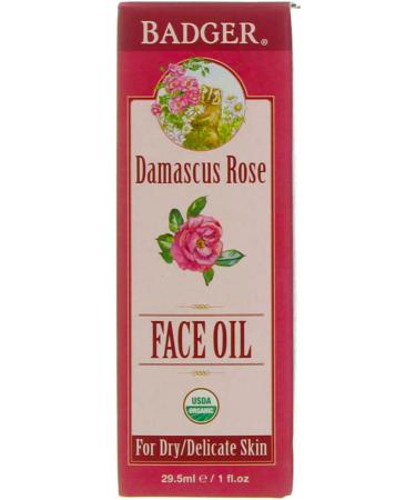 Badger Company Damascus Rose Face Oil for Dry & Delicate Skin - 1 fl oz - Buy Online on GoSupps.com