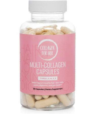Collagen For Her: Multi Collagen Capsules for Women (Types I II III V X ) Hydrolyzed Collagen Peptides Vitamin Supplement for Hair Skin Nails and Joint Support (90 ct.) 1 Count (Pack of 90) - Buy Online on GoSupps.com