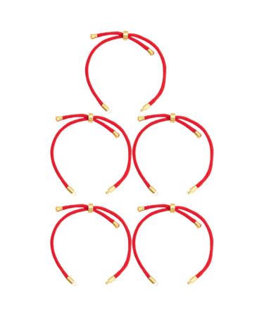 CHILDWEET 5pcs Semi-finished Red Rope Friendship Bracelet Red Bracelet Protection New Year Bracelet Dragon Year Bracelet Chinese Thread Bracelet Nylon Gilded Extension Chain Men and Women