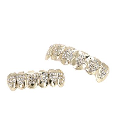 Gold Teeth Grills - Hip Hop Prop Teeth Accessories for Rapper Costume & Cosplay | Gold Plated Decoration - Buy Online on GoSupps.com