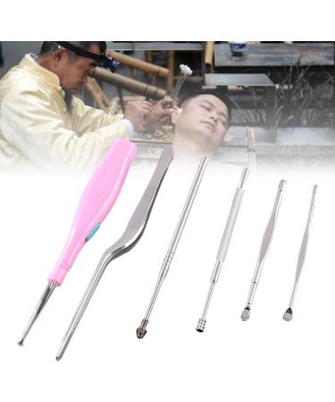 6pcs Glowing Earwax Removal Tool Set with Flashlight for Adults - Earpick Ear Cleaner Curette Kit - Buy Online on GoSupps.com