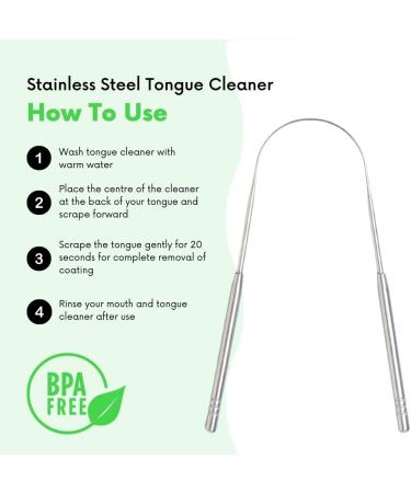 Mintier Tongue Scraper - 100% Rust Resistant Stainless Steel Cleaner (2-Pack) for Improved Oral Hygiene and Fresh Breath - Dishwasher Safe - Buy Online on GoSupps.com