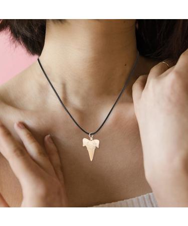 Toddmomy Wire Wrapped Fossilized Shark Teeth Necklace Shark Tooth Pendant Decoration Shark Teeth Charms Tooth Ornament - Buy Online on GoSupps.com