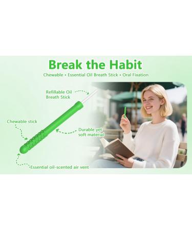 6PCS Flavored Chewable Sticks with Essential Oil Portable Chewable Slicone Sticks Fresh Breath Oral Relaxation Stick with 12 Replacement Cores Can Taken Anywhere Focus - Buy Online on GoSupps.com