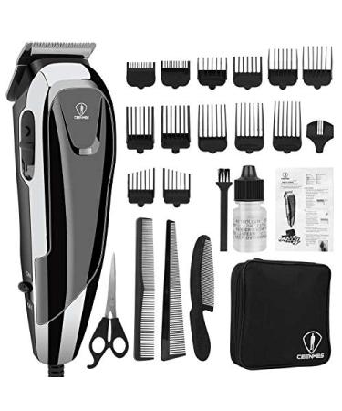 Corded Hair Clippers Professional Hair Cutting Kit 24 Pieces Accessories Hair Trimmer with 14 Guide Combs,3 Hair combs,1 Scissor,1 Storage case,1 Barber Cape