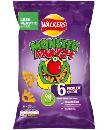 MonsterMunch Roast Beef Pickled Onion 6 pack x 20g - 02 Mixed Bags(12 mini Bags) - Buy Online on GoSupps.com