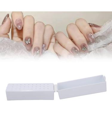BestAlice Nail Drill Bits Holder 30 Holes Dustproof Stand Displayer Organizer Container for Nails Nail Drill Tools Container Manicure Tools for Home Use Nail Salon