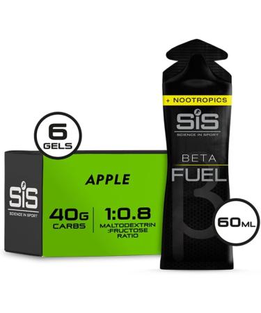 Science in Sport Beta Fuel Gels Dual Source Energy Gel Apple Flavour Plus Nootropics 40g of Carbs Per Pack 60 ml Pack (6 Pack) - Buy Online on GoSupps.com