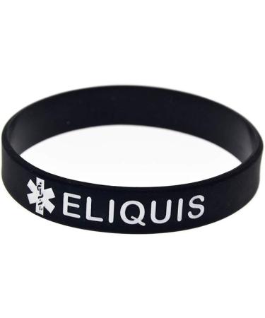 4 Pack ELIQUIS Medical Alert ID Silicone Bracelet Wristbands for Men and Women - Buy Online on GoSupps.com